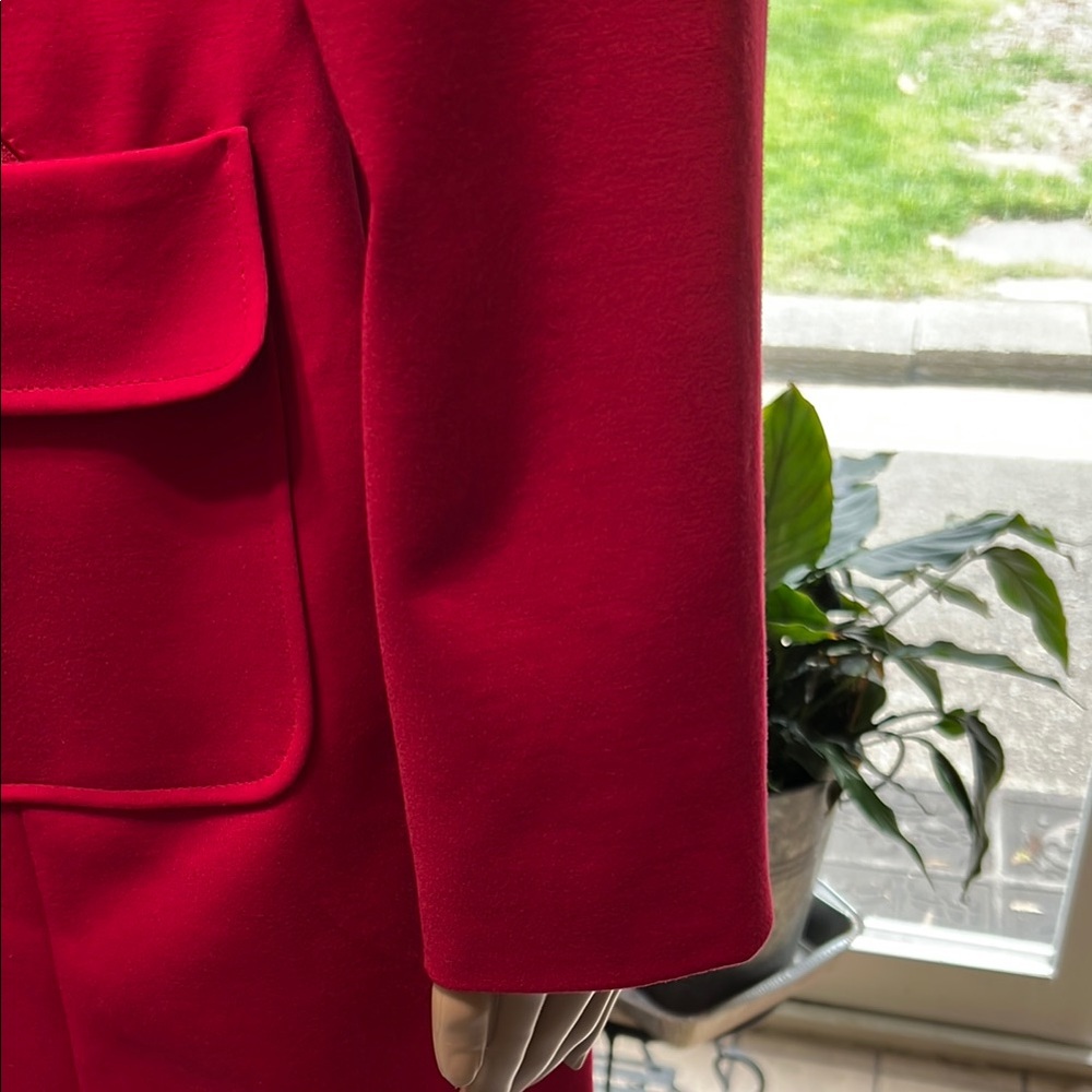 Chico’s Women's Red Jacket with Gold Zipoer Accents and Pockets Like New, Medium - Picture 6 of 14